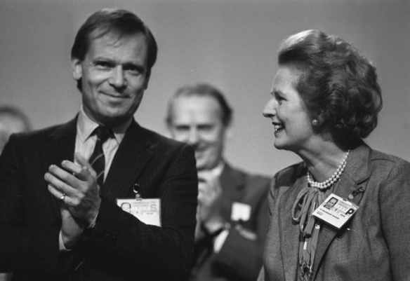 Mrs Thatcher offers a big hand on Mr Archer's entrance